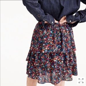 NWT J. crew Star Print Flounce Skirt